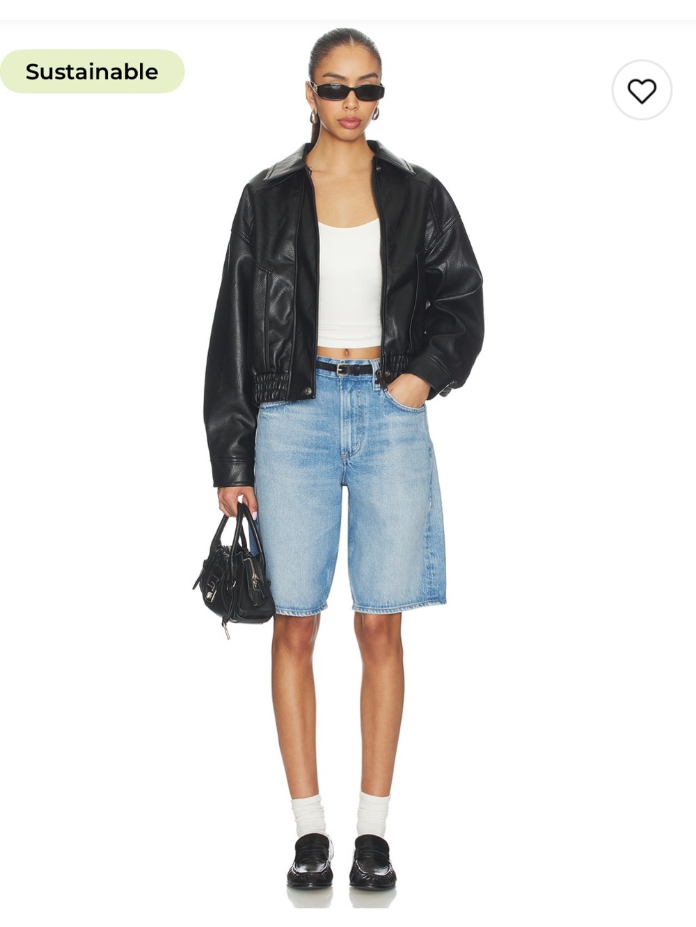 STAUD x Wrangler denim Bermuda shorts long western cowgirl festival Coachella 26